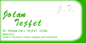 jolan tejfel business card