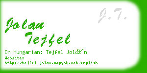 jolan tejfel business card